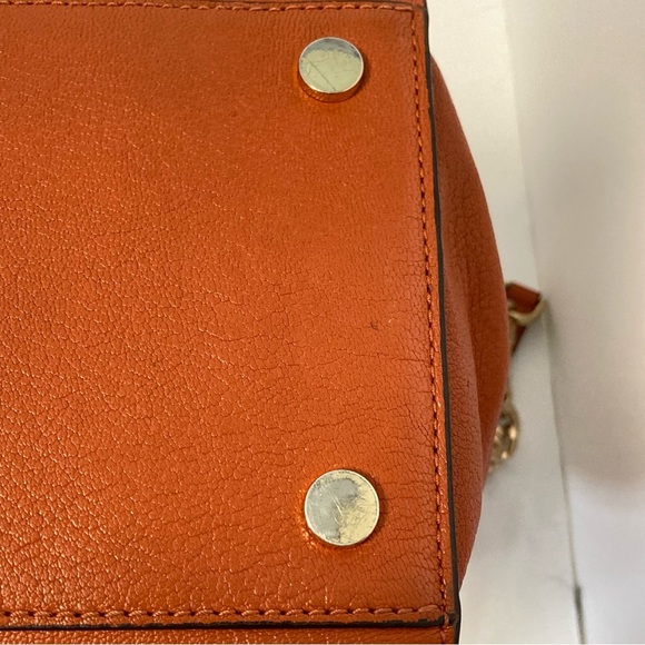 Michael Kors Poppy Orange Leather Hamilton Satchel  with matching wallet - Picture 9 of 16